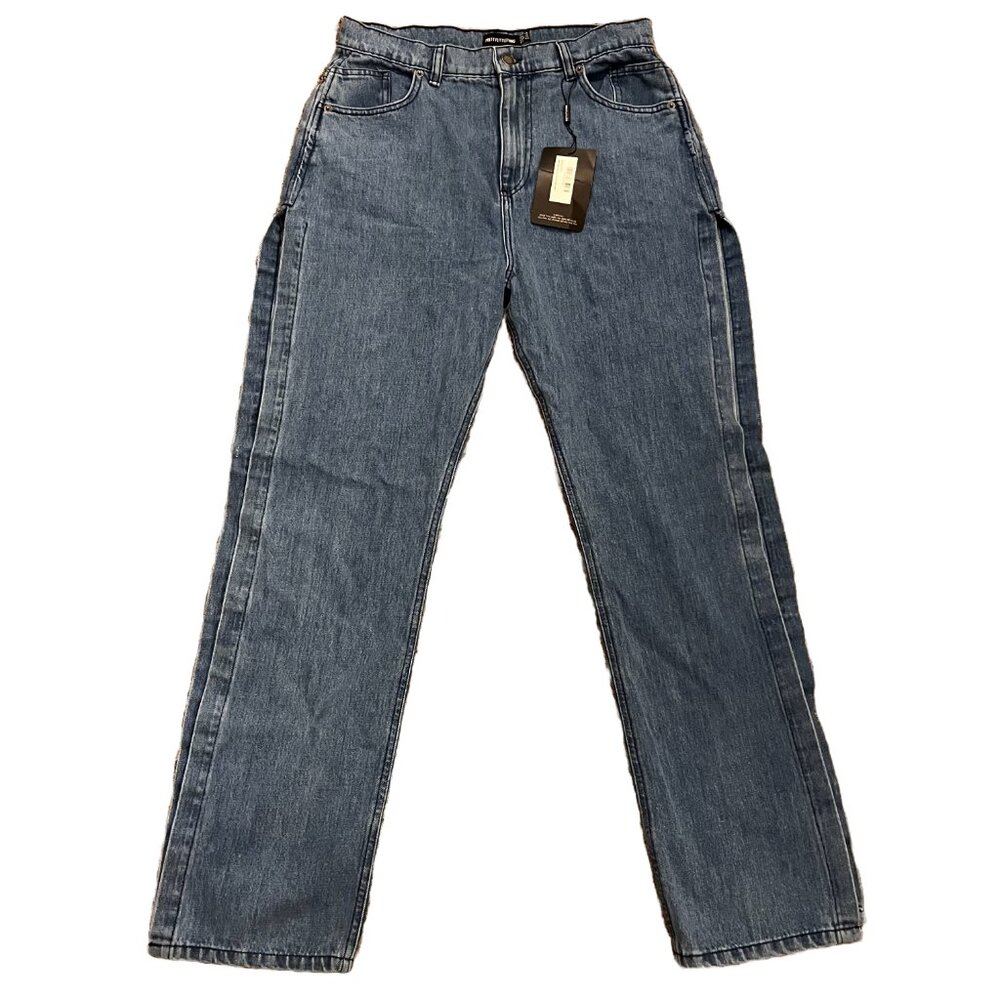 Pretty Little Thing Jeans Women’s High Waist Light Wash‎ Side Slit Size 6